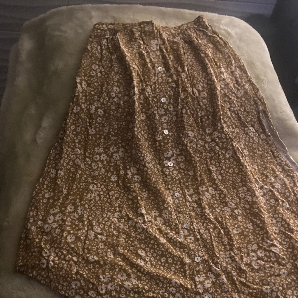 Saltwater LUXE Mustard Floral A-Line Skirt